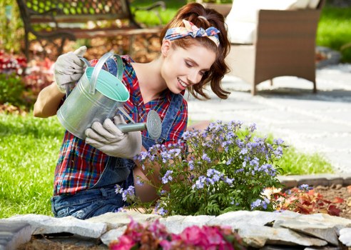 Professional garden maintenance in St Helier with balanced landscaping